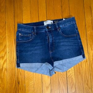 Garage Blue Jean Shorts High-Waisted Cuffed